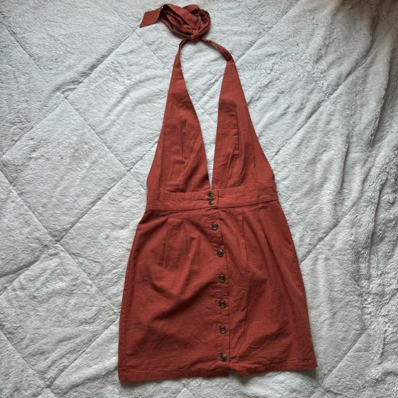 Terracotta halter dress - Picture 1 of 3